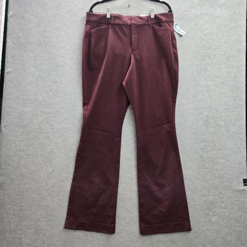 Old Navy Women Pants 14 Red Dress Pants S/611133-02 High-Rise Pixie Flare NWT
